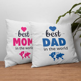 Couple Cushion Gift For Best Mom & Dad in The World