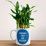 Customized Company Logo and Message Print Bamboo Plant Mug