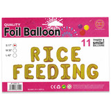 "Rice Feeding" Golden Foil Balloon 17"