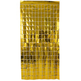 Square Foil Fringe Curtain - Golden