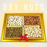 Dry Nuts on Wooden Frame Tray