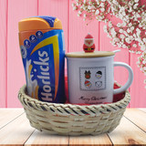 Christmas Ceramic Mug with Horlicks Basket