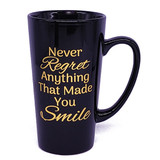 "Never Regret Anything That Made You Smile" Printed Ceramic Mug 6"