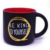 "Be Kind Your Self" Black & Red Ceramic Coffee Mug