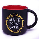 Black Ceramic Coffee Mug "Make Today Great" Printed