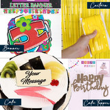 Celebration Birthday Party Cake, Curtain, Cake Topper, Letter Banner