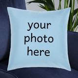 Customized Photo & Message Printed Cushion (Sky Blue)