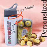 Personalized Birthday Print Tumbler with Ferrero Rocher Chocolate