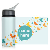 Colourful Butterfly Design Name Print Sipper Bottle