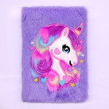 Fluffy Purple Unicorn Diary for Girls