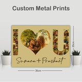 'I Love You' Design Personalized Metal Photo Print (Hold 14 Photos)