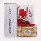 Personalized Vase and Ferrero Rocher with Paper Bag (Free Chocolate)