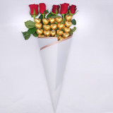 Chocolates & Flowers Cone Bouquet