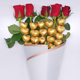 Chocolates & Flowers Cone Bouquet