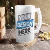 Frosted Glass Beer Mug with Personalized Name & Photo