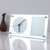 Mirror Design Personalized Photo Frame with Analog Clock