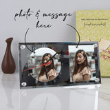 Mirror Design Personalized Photo Frame with Analog Clock