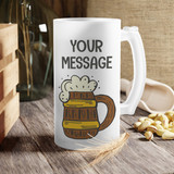 Personalized Frosted Glass Beer Mug with Text