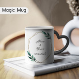 Name with Date Printed Personalized Magic Coffee Mug