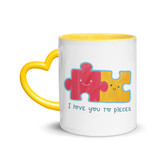 "I Love you to Pieces" Quotes Heart Shape Ceramic Mug