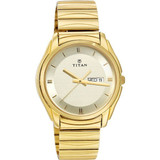 Titan Brass Case Champagne Dial Analog Watch for Men (1578YM05)