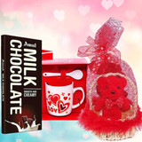 Valentine's Gift Set With Love Mug, Chocolate & Beautiful Red Teddy