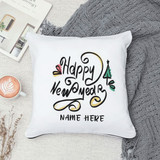 New Year Printed Cushion with Personalized Name Print