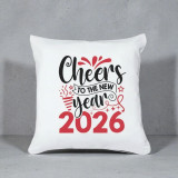 Cheers To New Sparkling Year 2026 Printed Cushion