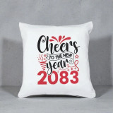 Cheers To New Sparkling Year 2083 Printed Cushion