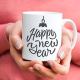 'Happy New Year' Printed Designer White Mug