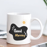 'Good Morning' Printed Ceramic White Mug