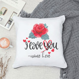 'I Love You' Cushion with Name Print