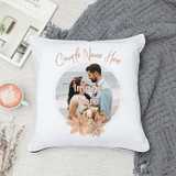 Photo & Couple Name Print Designer Cushion