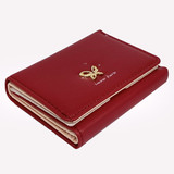 Classic Small Red Leather Foldable Wallet