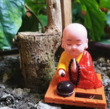 Little Buddha Monk Solar Run Showpiece For Car Dashboard