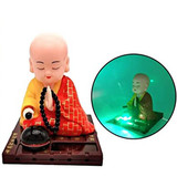 Little Buddha Monk Solar Run Showpiece For Car Dashboard