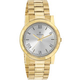 Titan Brass Case Silver White Dial Analog Watch for Men (1644YM01)