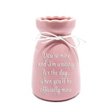 Sweet Message for Your Loved Ones Printed in a Pink Ribbon Vase
