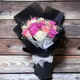 Rainbow Blossoms: 15 Mixed Roses Ensemble