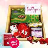 Chocolates with Rose & Teddy Gift Box (Free Valentine Mug) Chocolates with Rose & Teddy Gift Box (Free Valentine Mug)