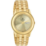 Titan Brass Case Champagne Dial Analog Watch for Men (1648YM05)