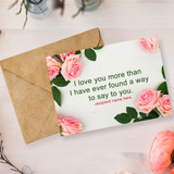 Love Quote Custom Name Printed Florish Design Card