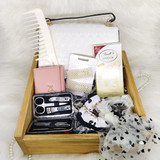 White Purse with Chocolate & Self Care Gifts For Her White Purse with Chocolate & Self Care Gifts For Her