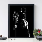 Black A4 size Photo Frame with Shivas Photo and Message