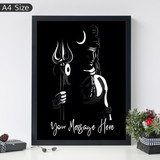 Black A4 size Photo Frame with Shivas Photo and Message