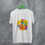 'Happy Holi' Printed T-shirt For Your Holi Festival