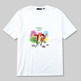 Cute Cartoon Printed T-shirt For Holi Festival