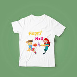 'Happy Holi' Printed Kids' T-shirt For Holi Festival