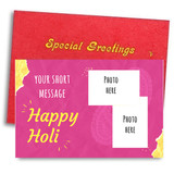 Personalized Photo with Message Printed Greeting Card For Holi Festival
