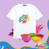 T-shirt and Colors Hamper for Holi Festival Gift